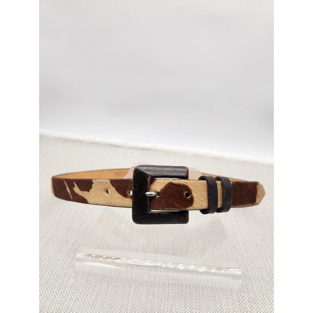 Classiques Entier XL Belt Animal Print Leather PR4229 Brown Tan Flaw
